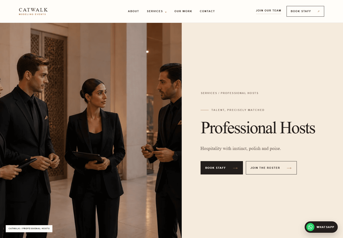 Catwalk professional hosts service page